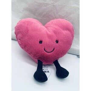Jellycat Plush Large Amuseable Pink Love Heart Valentine Soft 7.5” New With Tags